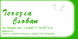 terezia csoban business card